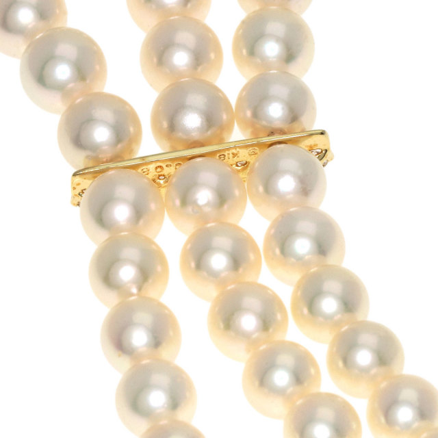 MIKIMOTO ミキモト ベビーパール 真珠 ダイヤモンド 3連 ネックレス
