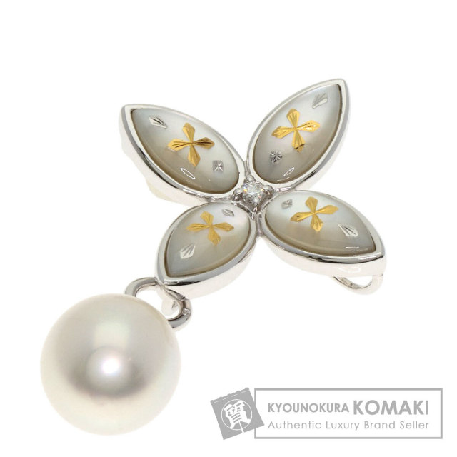 MIKIMOTO ミキモト ピクウェ パール 真珠 TOP 2WAY ブローチ K18