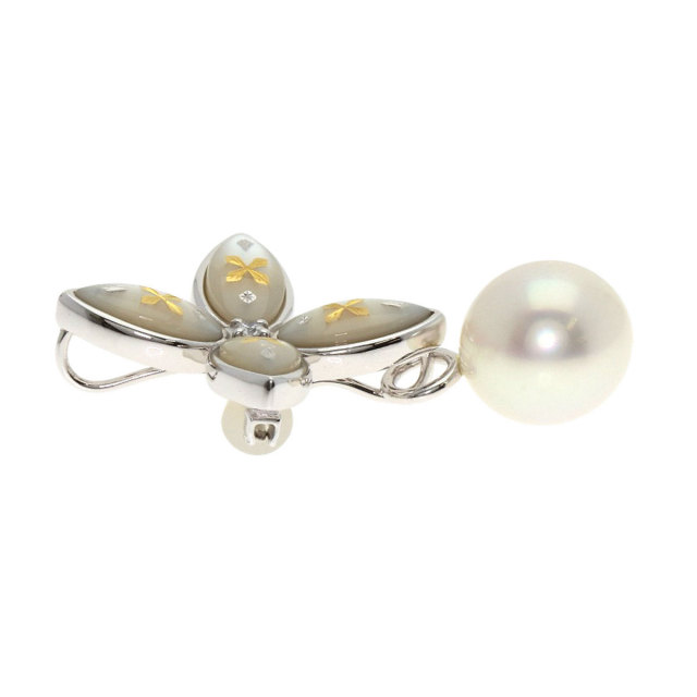 MIKIMOTO ミキモト ピクウェ パール 真珠 TOP 2WAY ブローチ K18