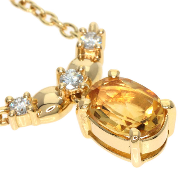 ダイヤモンドネックレス　K18 新品 TASAKI タサキ シトリン ダイヤモンド ネックレス K18イエロー