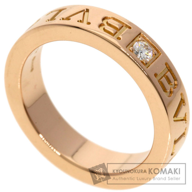 BVLGARI ブルガリ ダブルロゴ 1P ダイヤモンド リング・指輪 K18ピンク