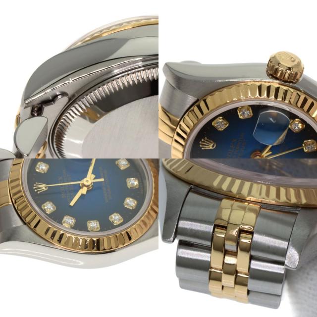 ロレックス 腕時計 デイトジャスト 10P ダイヤモンド ブルーグラデーション