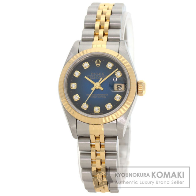 ロレックス 腕時計 デイトジャスト 10P ダイヤモンド ブルーグラデーション