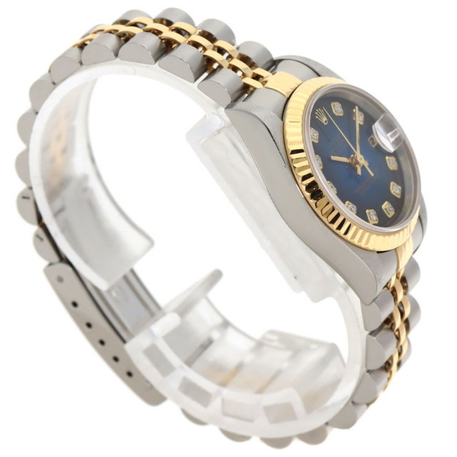 ロレックス 腕時計 デイトジャスト 10P ダイヤモンド ブルーグラデーション