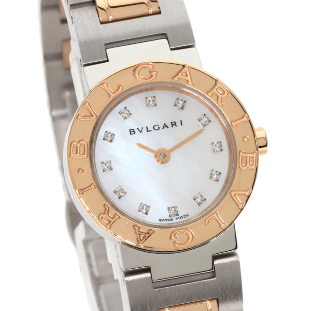 BVLGARI ブルガリ BBP23SG ブルガリブルガリ 12P ダイヤモンド 腕時計 SS SSｘK18PG レディース [中古] BVLGARI】ブルガリ『ブルガリブルガリ 12Pダイヤ』BBP23SG/103065