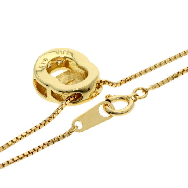 CELINE セリーヌ ロゴサークル 3P ダイヤモンド ネックレス K18