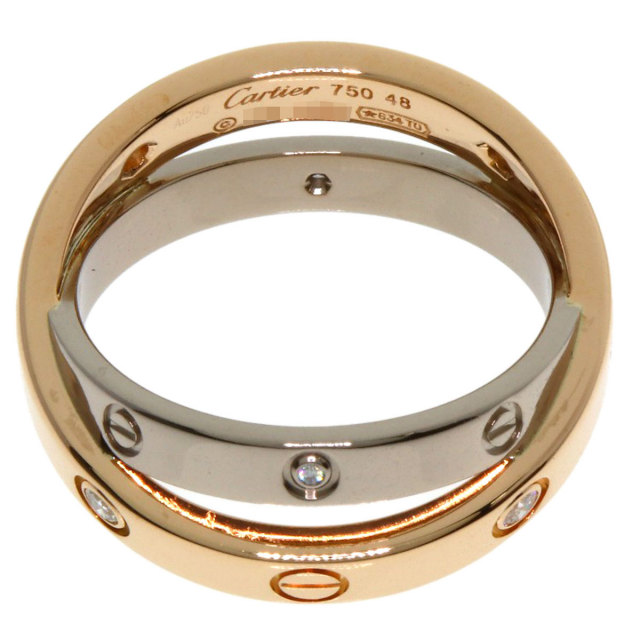 CARTIER カルティエ ビーラブ リング 6P ダイヤ 10号 K18 指輪 CARTIER カルティエ ビーラブリング 6P ダイヤモンド #48 リング