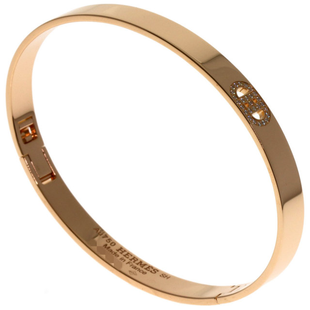 エルメス　K18PG ダイヤモンド　Hダンクル　バングル ブレスレット 46292-1.jpg