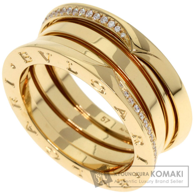 6EM12 BVLGARI ブルガリ 指輪 リング K18 金ビーゼロワンリング BVLGARI ブルガリ B-zero1 ビーゼロワン デミパヴェ