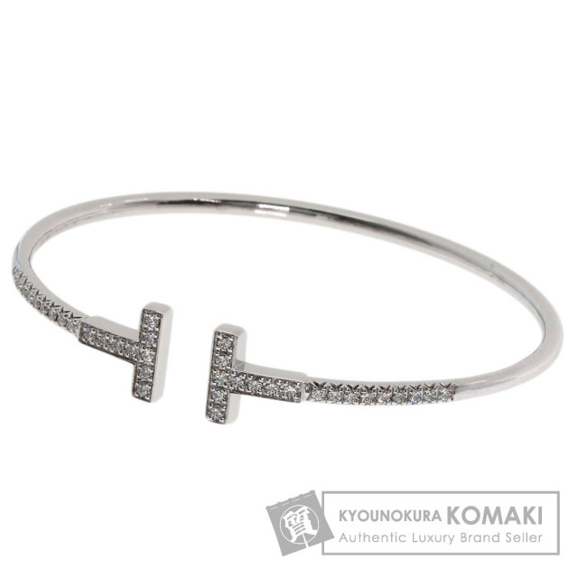 美品　TIFFANYティファニー K18　ゴールド Tワイヤーダイヤブレスレット TIFFANY&Co. ティファニー T ダイヤモンド ワイヤー K18イエロー