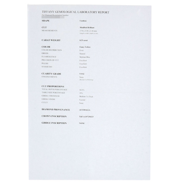 ティファニー ペンダントトップ クラウンキー イエローダイヤモンド ダイヤモンド