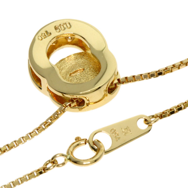 CELINE セリーヌ ロゴ サークル ダイヤモンド ネックレス K18