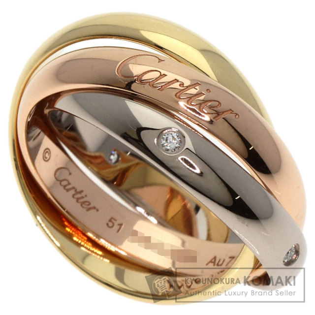 CARTIER カルティエ トリニティ 5P ダイヤモンド #51 リング・指輪 K18