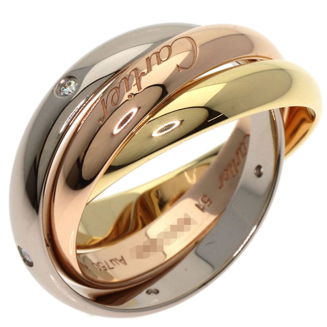 CARTIER カルティエ トリニティ 5P ダイヤモンド #51 リング・指輪 K18
