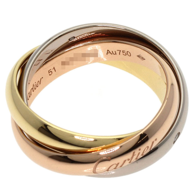 CARTIER カルティエ トリニティ 5P ダイヤモンド #51 リング・指輪 K18