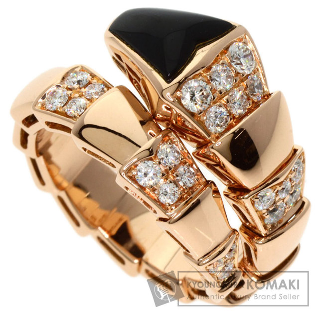【保証書有】ブルガリ セルペンティK18YGリング BVLGARI ブルガリ セルペンティ オニキス ダイヤモンド M リング