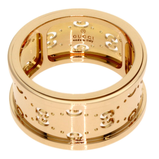 中古品 送料込 GUCCI グッチ リング K18WG 12号 イタリア産 GUCCI グッチ アイコン トワール #12 リング・指輪 K18ピンク