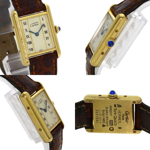 CARTIER カルティエ 5057001 マストタンク 腕時計 シルバー/革  