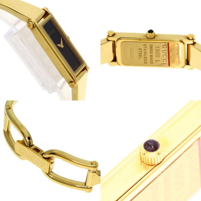 GUCCI ゴールド スクエアフェイス 時計 GUCCI グッチ 1500L スクエアフェイス 腕時計 GP/GP レディース
