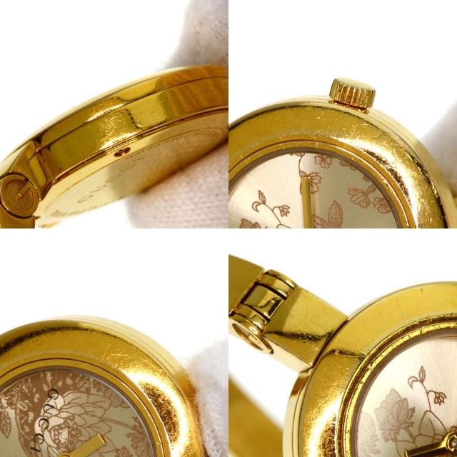 GUCCI グッチ 105 フローラ ラウンドフェイス 腕時計 GP/GP