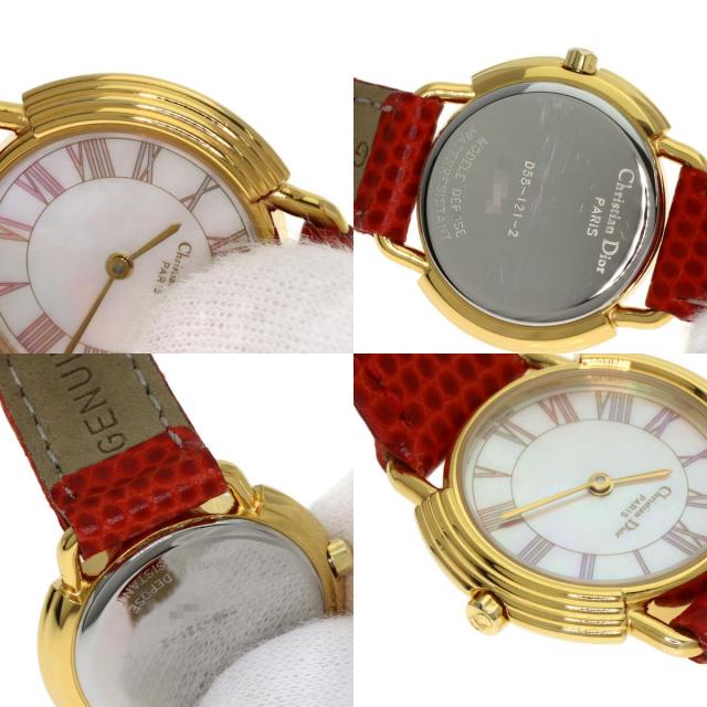 クリスチャンディオール婦人腕時計D58-121-2 ほのかなピンクがあるシェル盤 CHRISTIAN DIOR クリスチャンディオール D58-121-2 ラウンド