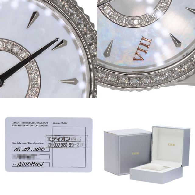 Dior ディオール CD151110M001 モンテーニュ ダイヤモンドベゼル 腕時計 SS SS レディース [中古] Dior ディオール CD151110M001 モンテーニュ ダイヤモンドベゼル