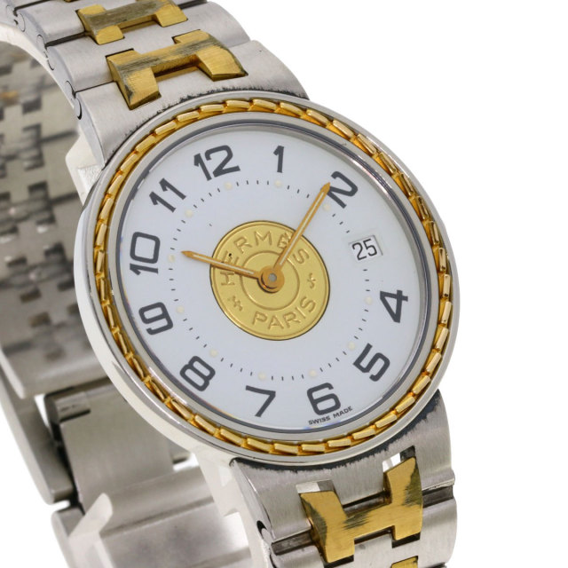 HERMES エルメス セリエ 腕時計 ステンレススチール/SSxGP メンズ