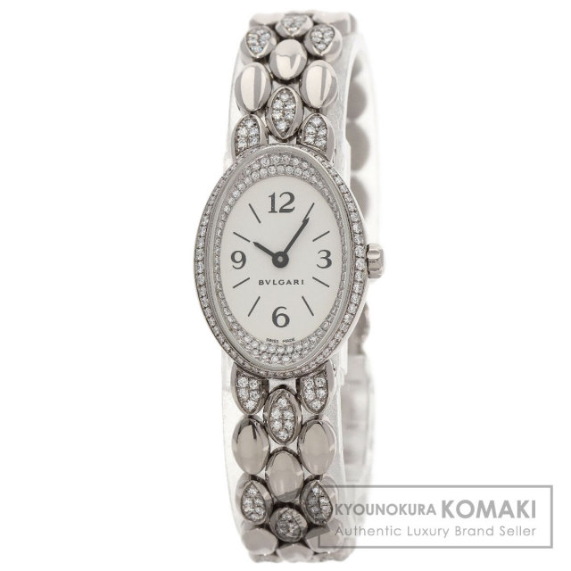 ブルガリ 腕時計 オーバル ベルト・ベゼル ダイヤモンド
