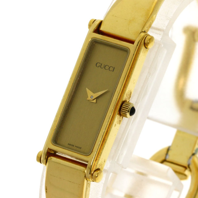 GUCCI グッチ 1500L スクエアフェイス 腕時計 GP/GP レディース