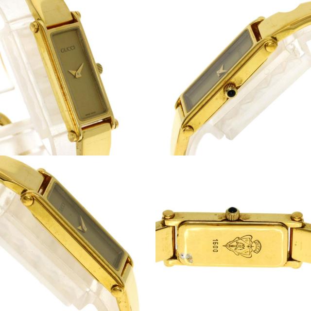 ❣️GUCCI シルバー スクエアフェイス ダイア腕時計美品❣️箱有お値下げ GUCCI グッチ 1500L スクエアフェイス 腕時計 GP/GP レディース
