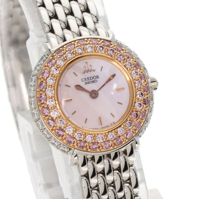 SEIKO セイコー 1E70-2030 クレドール ラウンドフェイス ピンク