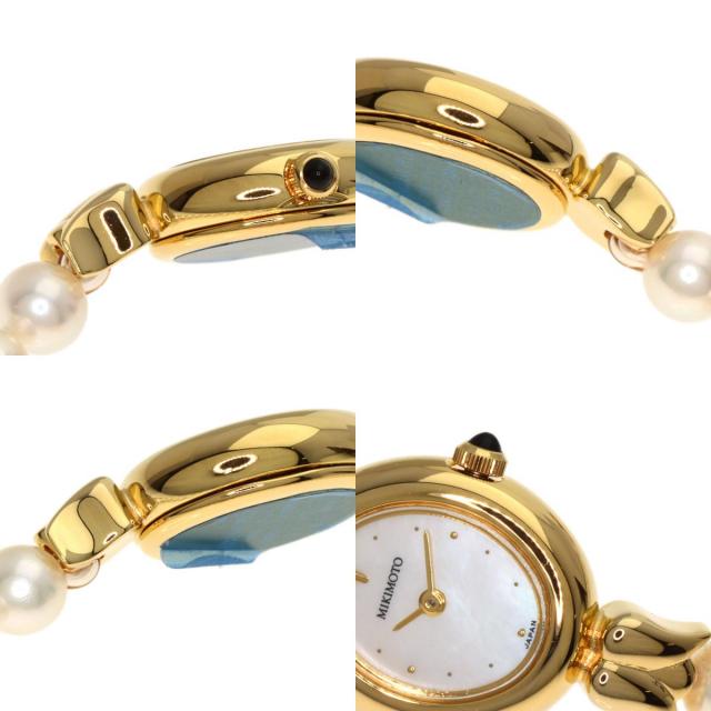 MIKIMOTO ミキモト 1E20-3041 パール 真珠 ブレスウォッチ 腕時計 GP