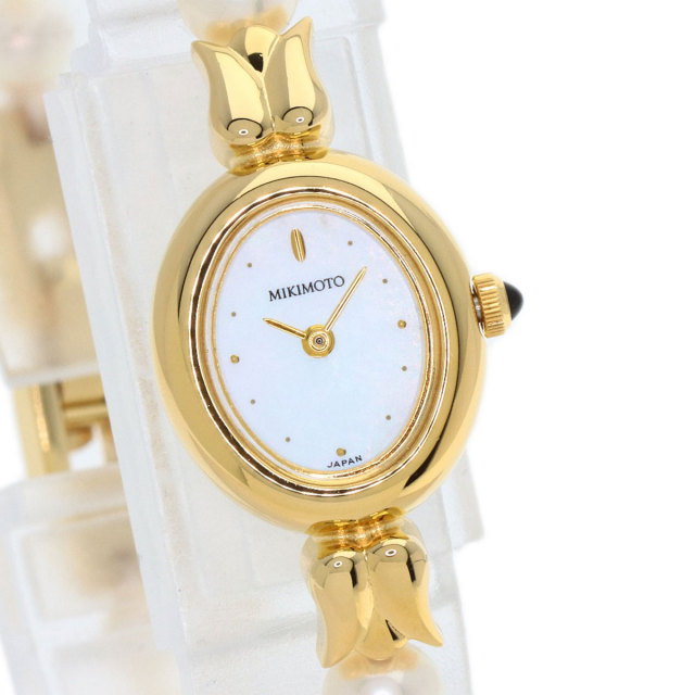 MIKIMOTO ミキモト 1E20-3041 パール 真珠 ブレスウォッチ 腕時計 GP