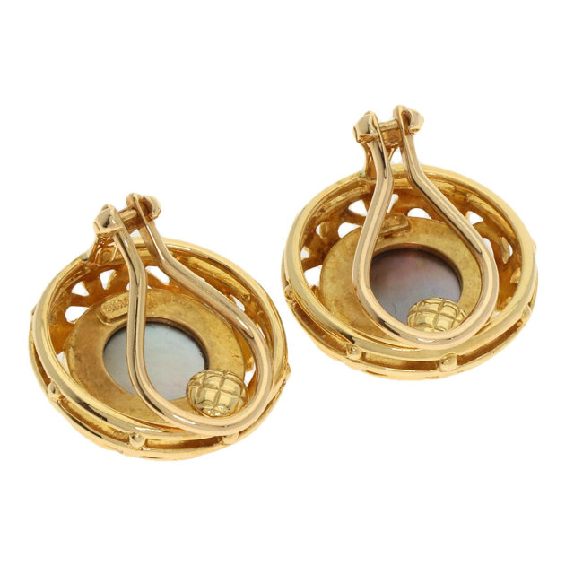 MIKIMOTO ミキモト ピクウェ シェル イヤリング K18イエローゴールド