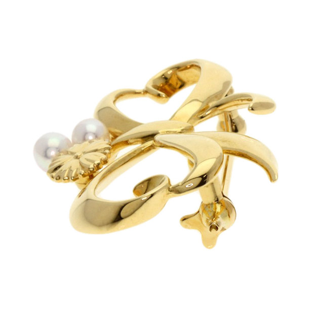 ミキモト リボン K18 パール ブローチ 楽天市場】ミキモト パール 真珠 リボンモチーフ ブローチ K18イエロー