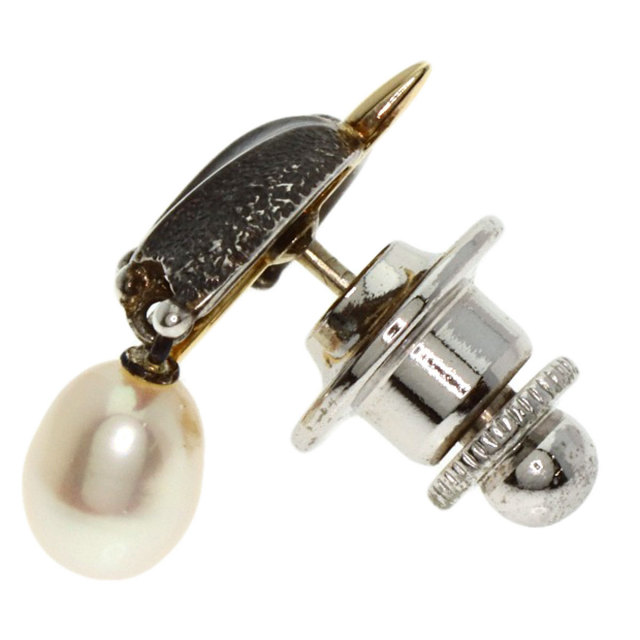 ミキモトのパール　ピンブローチ シルバー製 MIKIMOTO ミキモト パール 真珠 ピンブローチ 2点セット カフス