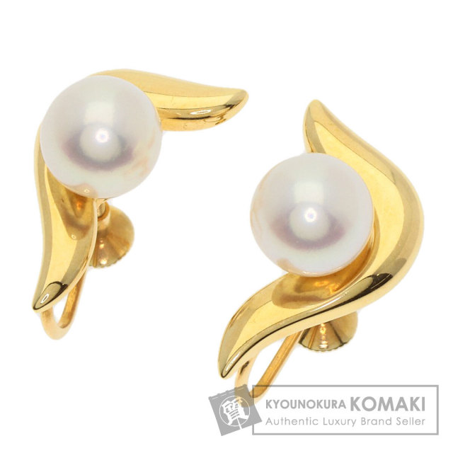MIKIMOTO ミキモト パール 真珠 ピアス K14イエローゴールド