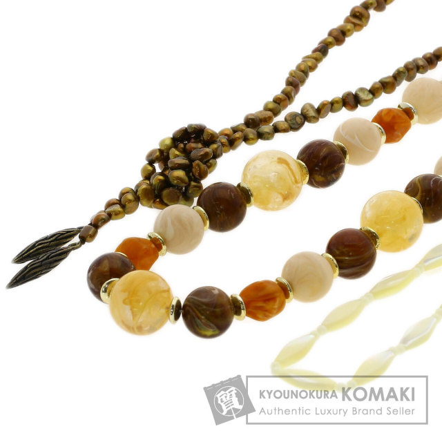 セレクトジュエリー ネックレス 染めパール 真珠 樹脂 シェル プラスチック  水晶 6点セット