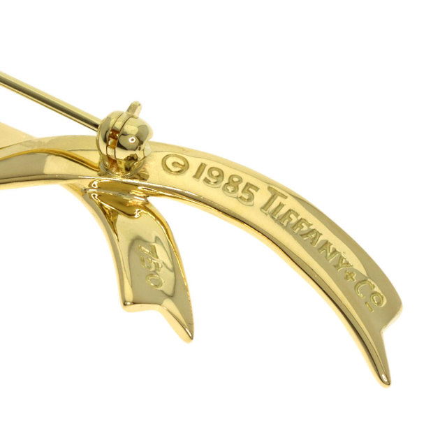 TIFFANY&Co. ティファニー リボン ブローチ K18イエローゴールド