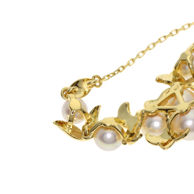 ミキモト パール リーフモチーフ ネックレス 18金