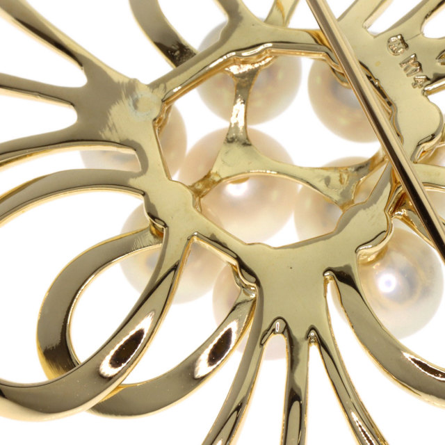 MIKIMOTO ミキモト パール 真珠 ブローチ K14イエローゴールド