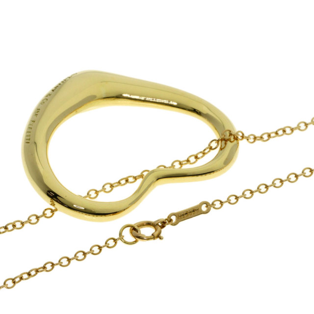 極美品 オールドティファニー イエローゴールド ロング ネックレス k18 TIFFANY&Co. ティファニー オープンハート ラージ ロング ネックレス