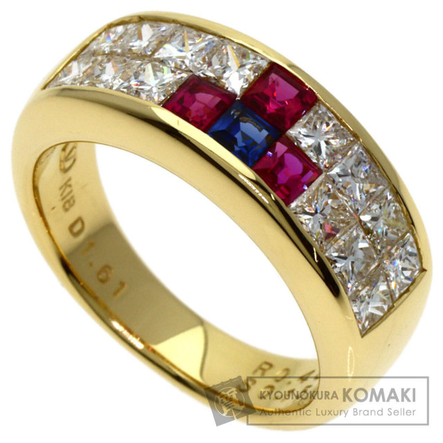 MIKIMOTO ミキモト フラワーモチーフ ダイヤモンド サファイア ルビー