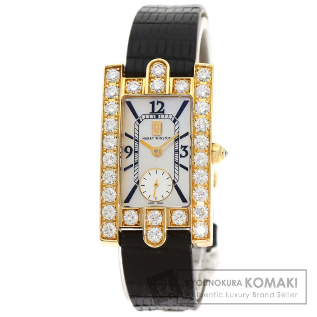 HARRY WINSTON ハリーウィンストン 310LQG アヴェニュー クラシック 腕時計 K18YG 革 ダイヤモンド レディース [中古] ハリーウィンストン アベニュークラシック 腕時計 時計 ステンレス