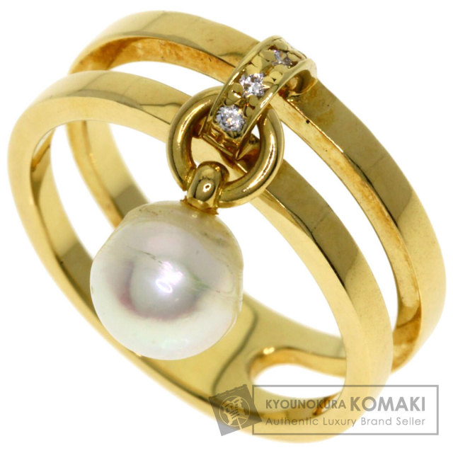 K18　ミキモト　パール☓ダイヤモンドリング MIKIMOTO ミキモト パール 真珠 6mm ダイヤモンド リング・指輪