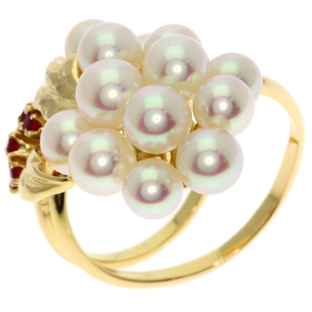 TASAKI タサキ パール 真珠 ルビー リング・指輪 K18イエローゴールド