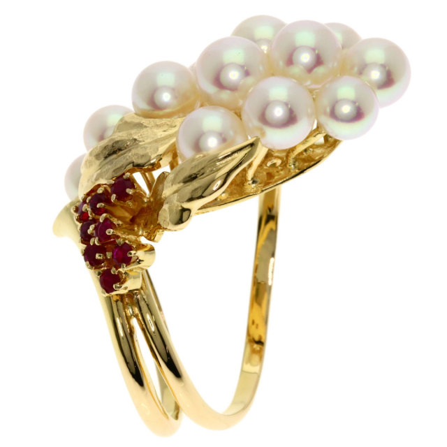 TASAKI タサキ パール 真珠 ルビー リング・指輪 K18イエローゴールド
