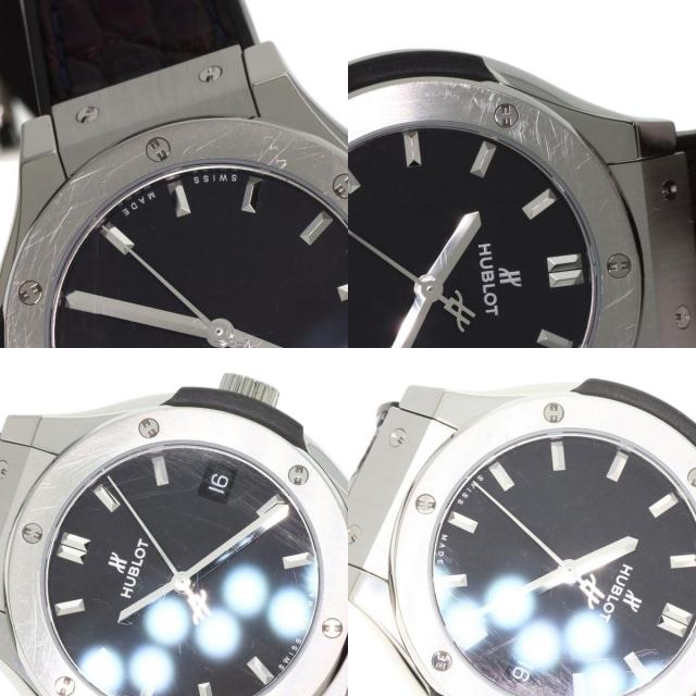 HUBLOT ウブロ 581.NX.1171.RX クラシックフュージョン チタニウム 腕時計 チタニウム ラバーx革 レディース [中古] クラシック・フュージョン チタニウム - 581.NX.1171.RX｜ウブロ