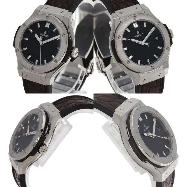 HUBLOT ウブロ 581.NX.1171.RX クラシックフュージョン チタニウム 腕時計 チタニウム ラバーx革 レディース [中古] クラシック・フュージョン チタニウム - 581.NX.1171.RX｜ウブロ