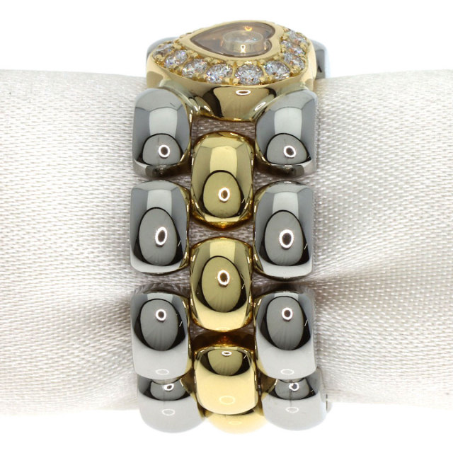 Chopard ショパール リング9号　ハッピーダイヤモンド K18×SS Chopard ショパール リング9号 ハッピーダイヤモンド K18×SS Chopard